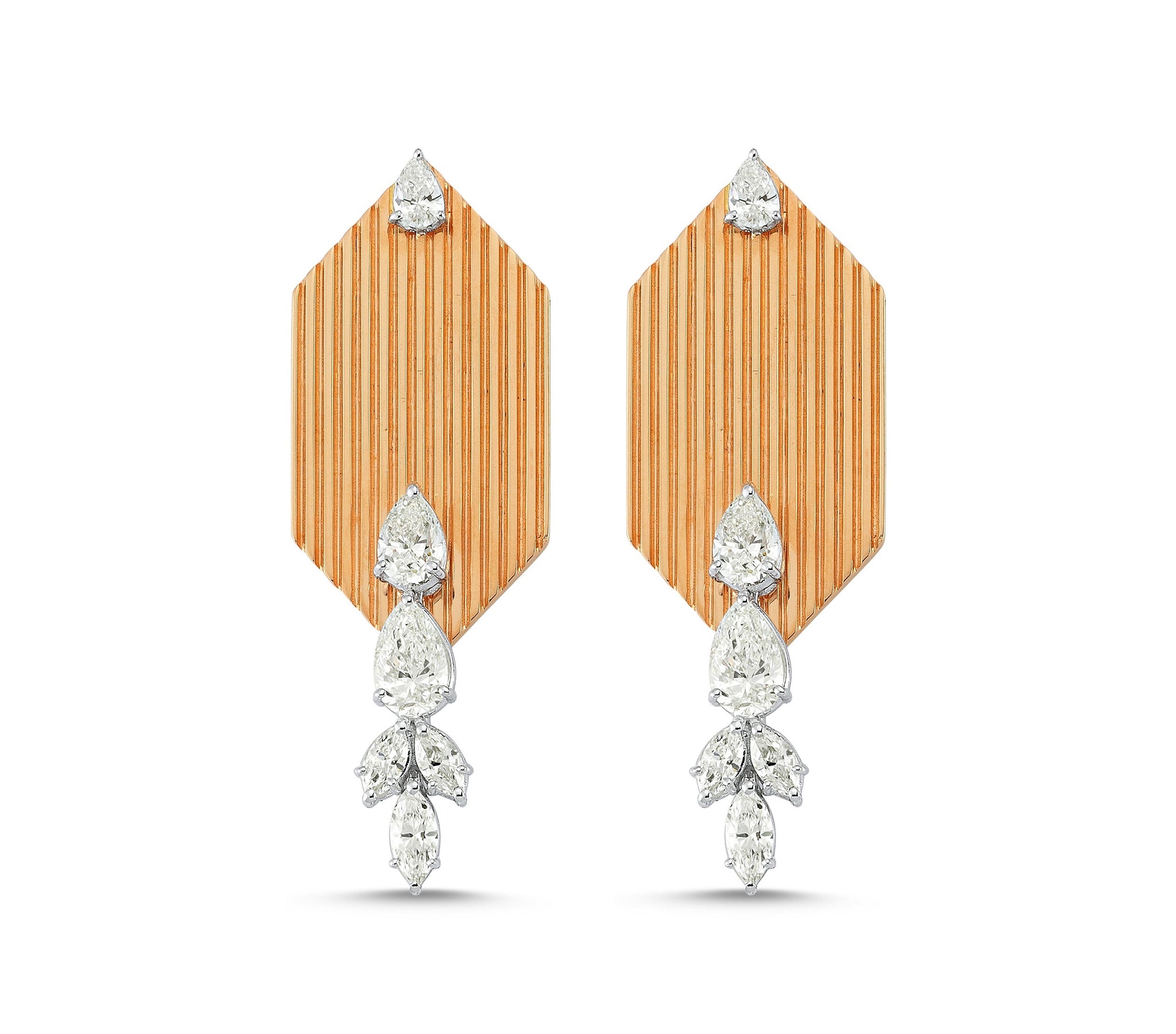 Triangle Drop Down Gold Earring